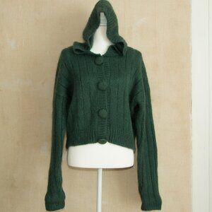 Paul Et Duffier Vintage Teal Mohair Cardigan Sweater Large